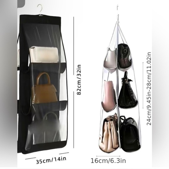 8x HOST PICK Hanging Hook Handbag/Purse Organizer holds 6 handbags - Picture 5 of 6